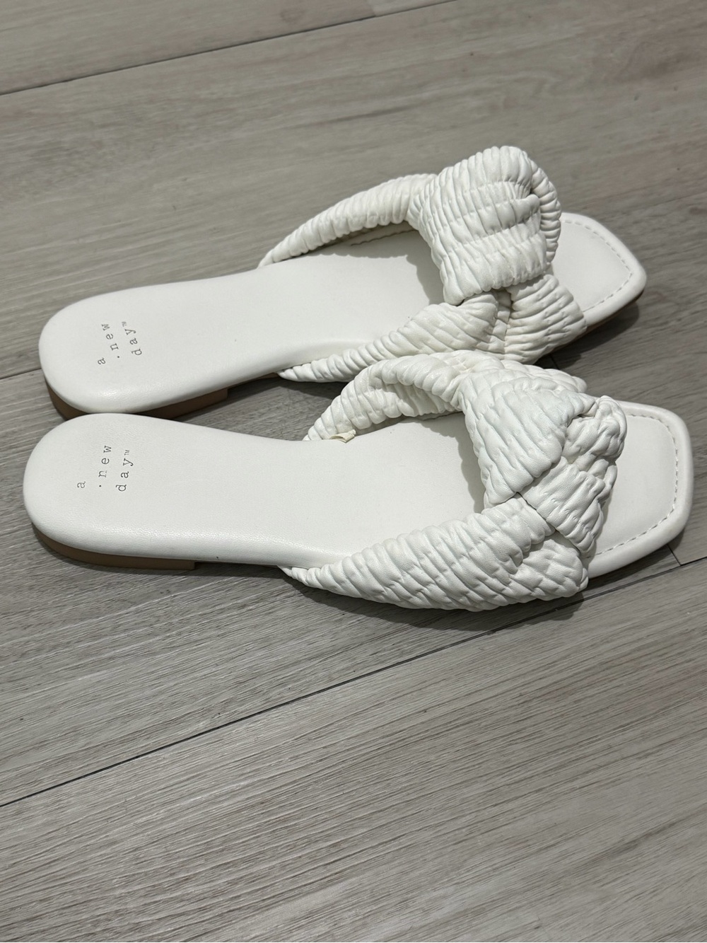 a new day White Braided Knot Slide Sandals